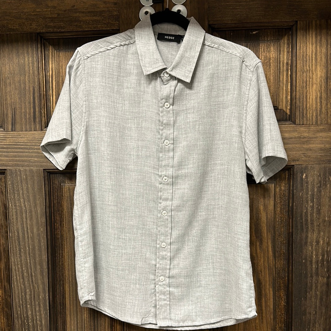 HEDGE SHORT SLEEVE BUTTON DOWN GREY
