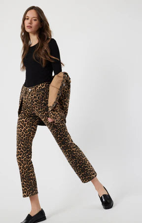 MAVI LEOPARD DENIM ANIKA CROPPED FLARE JEANS