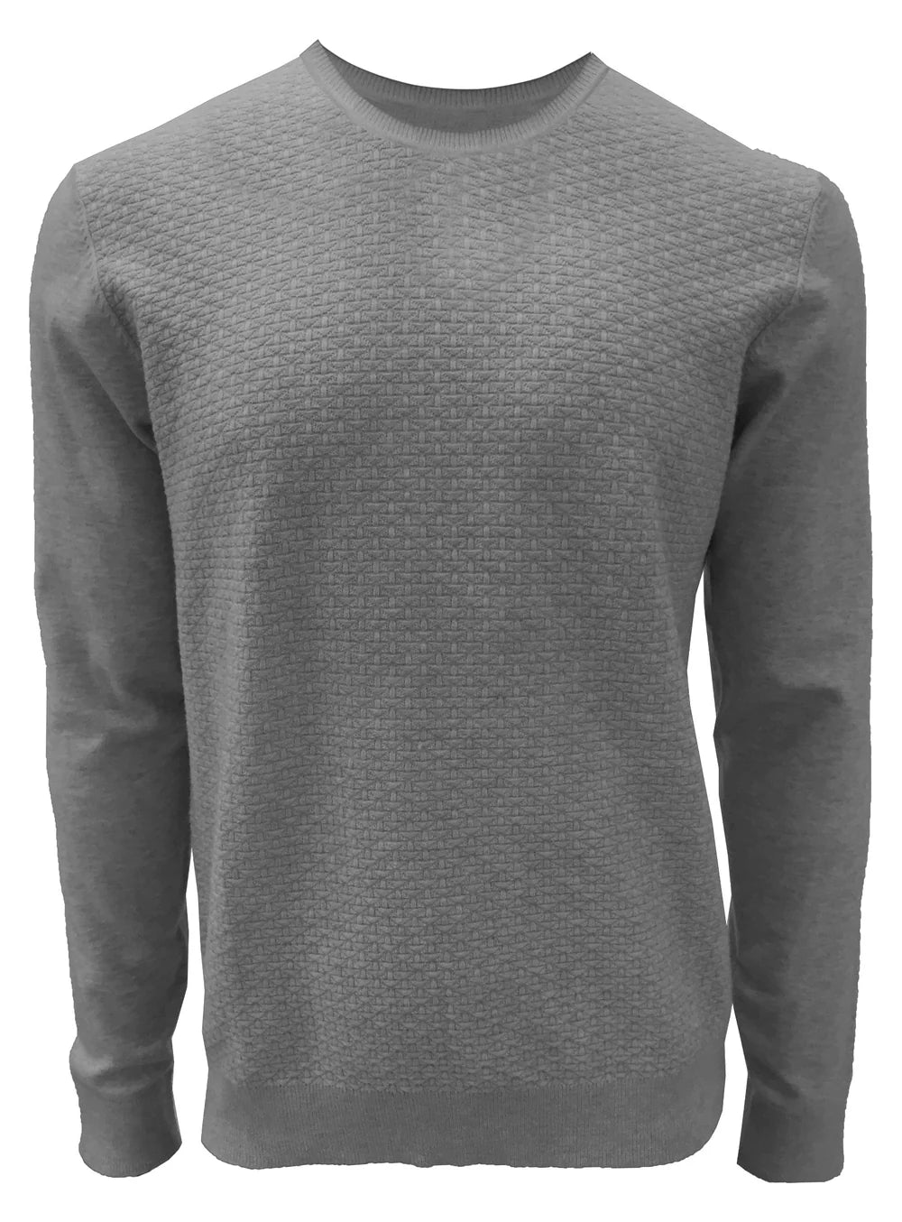 POINT ZERO CASHMERE LIKE FINE GAUGE POLO SWEATER IN GREY MIX