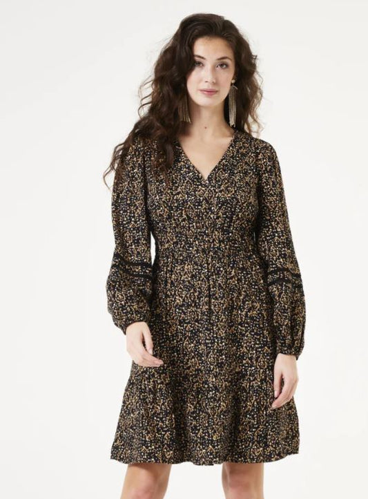 GARCIA BLACK ALL OVER PRINT DRESS