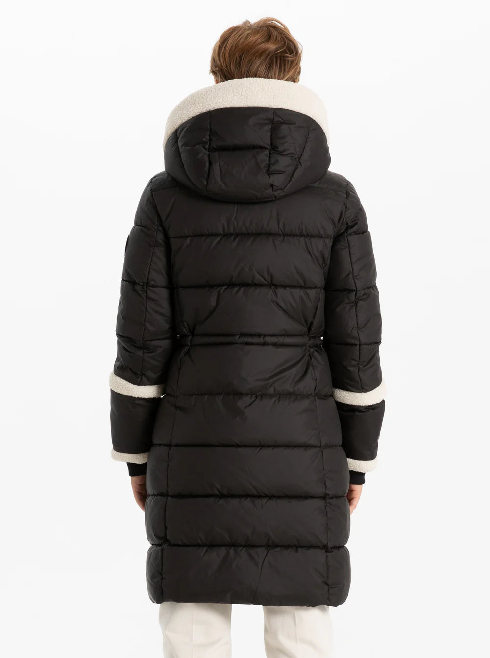 POINT ZERO BLACK OKSANNA LONG PARKA WITH SHERPA ACCENTS