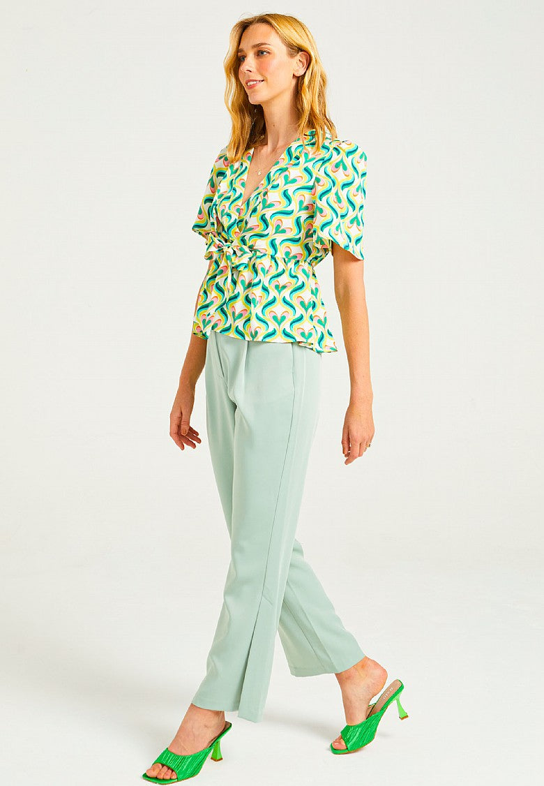 ANGELEYE BASIL TOP IN GREEN