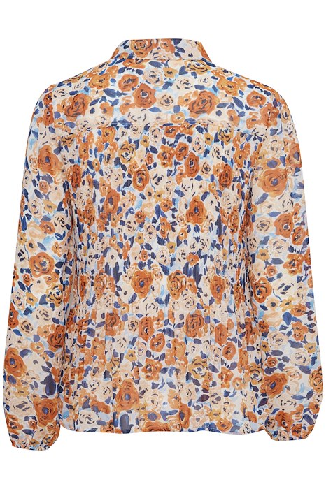 ICHI NALLY PEACH NECTOR FLORAL BLOUSE