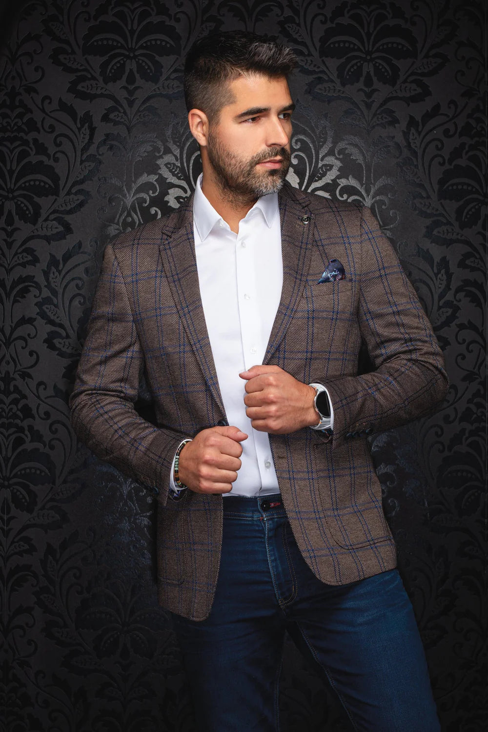 AU NOIR BROSNAN BLAZER IN TOBACCO