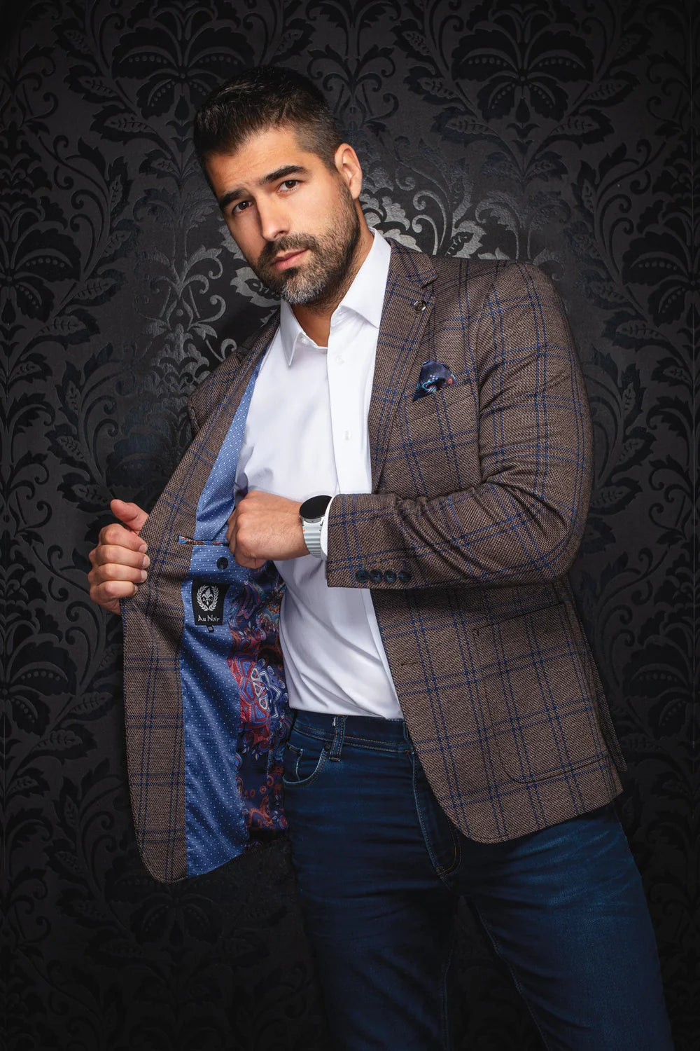 AU NOIR BROSNAN BLAZER IN TOBACCO