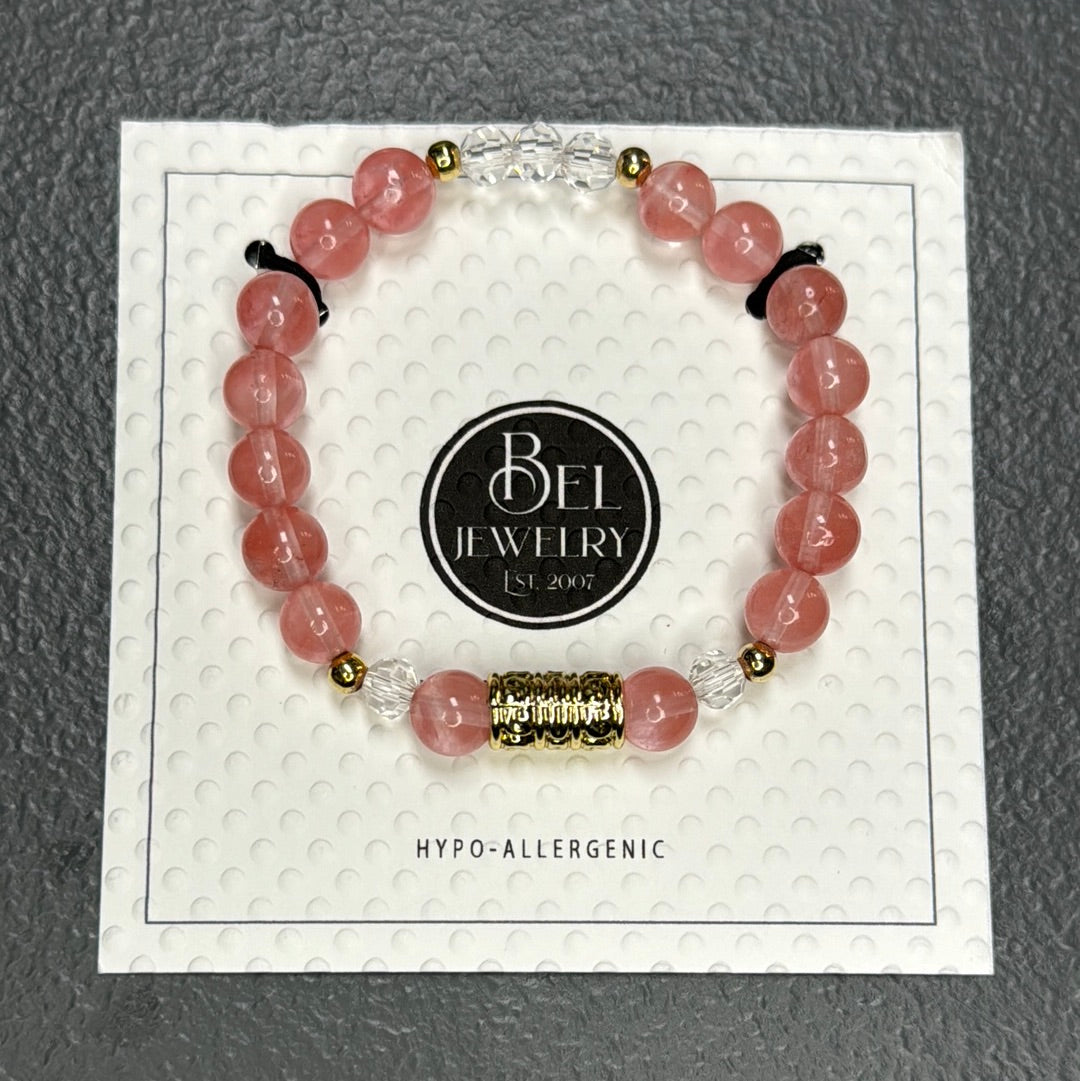 BEL JEWLERY MYRA PASTEL 8MM STONE & CRYSTAL BRACELETS