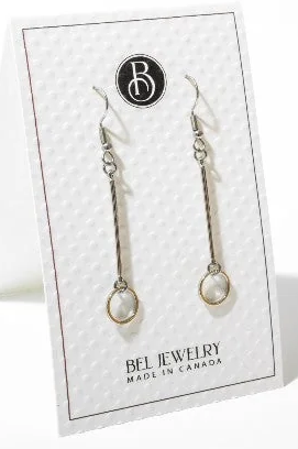 BEL JEWLERY AVA PLATINUM PLATED CIRCLE BAR EARRING