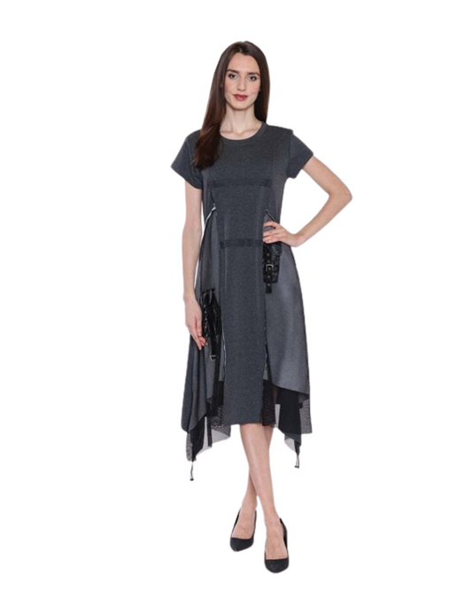 SORELLA ANTHRACITE BLACK WITH DETAIL DRESS