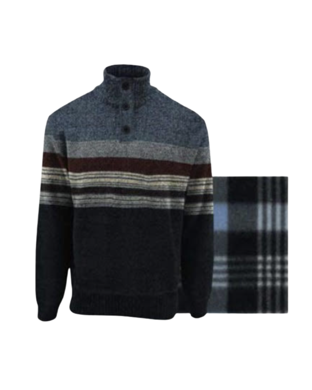 POINT ZERO NAVY LINED SWEATER WITH BUTTON COLLAR