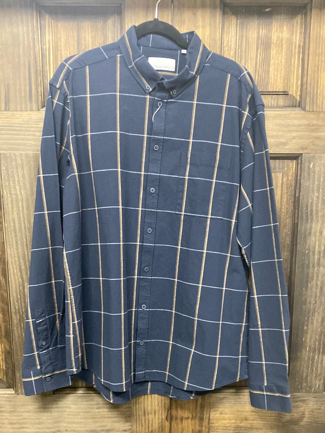 CASUAL FRIDAY NAVY CHECKED SHIRT- XXL