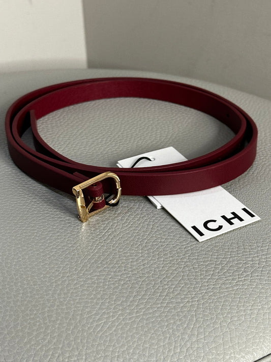 ICHI CHOCOLATE TRUFFLE BELT WITH GOLD BUCKLE