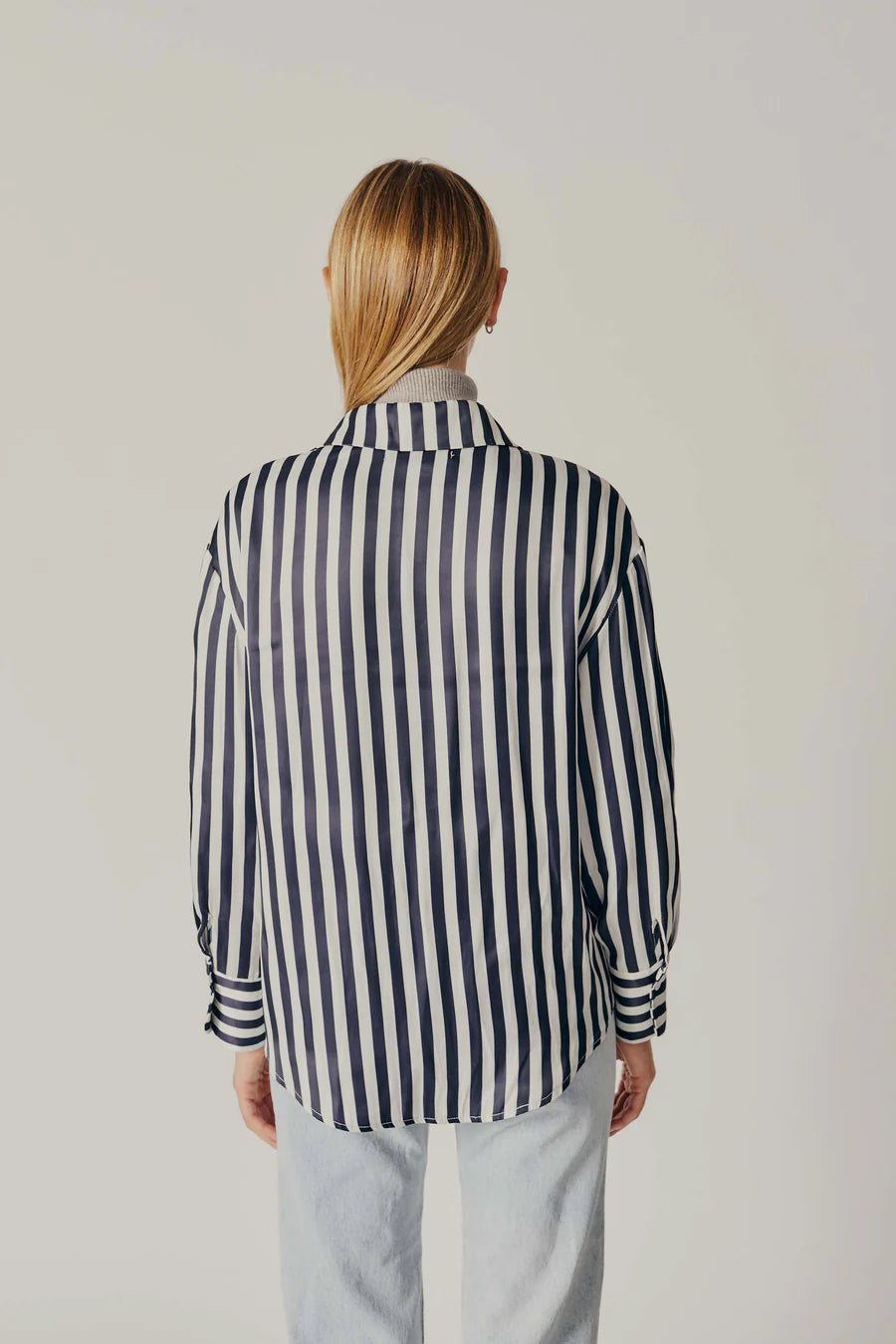 DELUC LAMIUM STRIPED NAVY & WHITE SHIRT