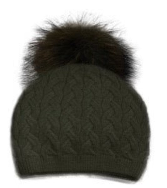 PNYC EMMA OLIVE CHUNKY KNIT WINTER HAT