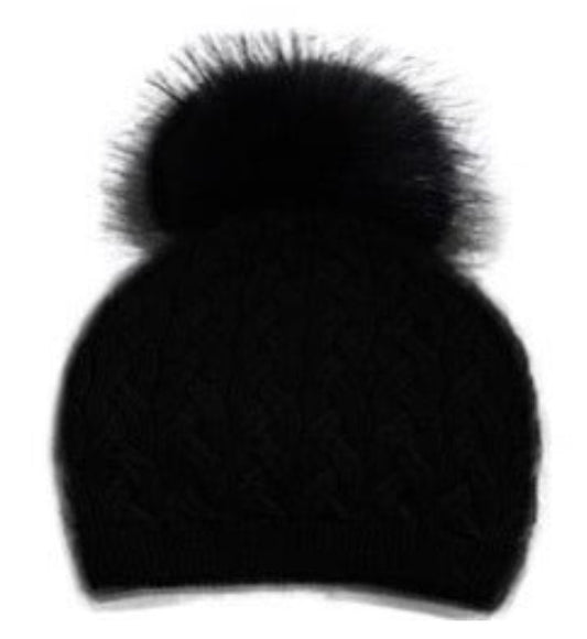 PNYC EMMA BLACK CHUNKY KNIT WINTER HAT