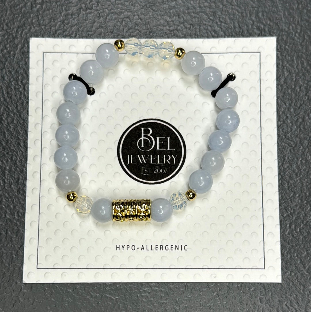 BEL JEWLERY MYRA PASTEL 8MM STONE & CRYSTAL BRACELETS