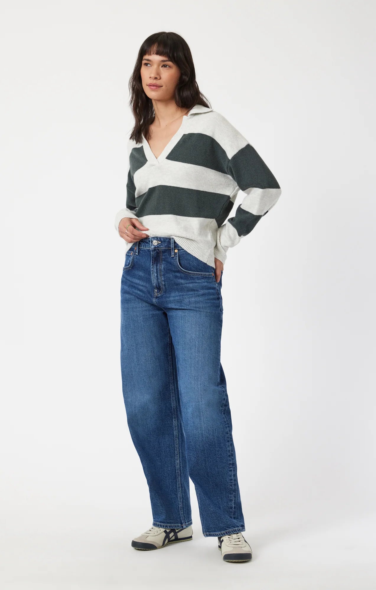 MAVI V-NECK SWEATER URBAN CHIC STRIPE