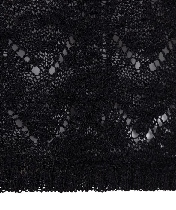 ESQUALO FANCY KNIT SLEEVELESS TOP IN BLACK