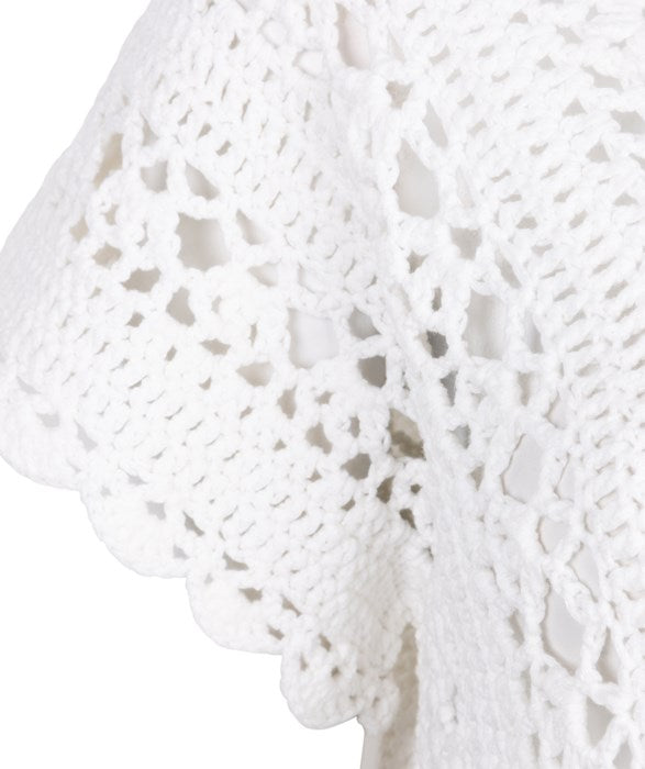 ESQUALO CROPPED KNIT TOP IN OFF WHITE