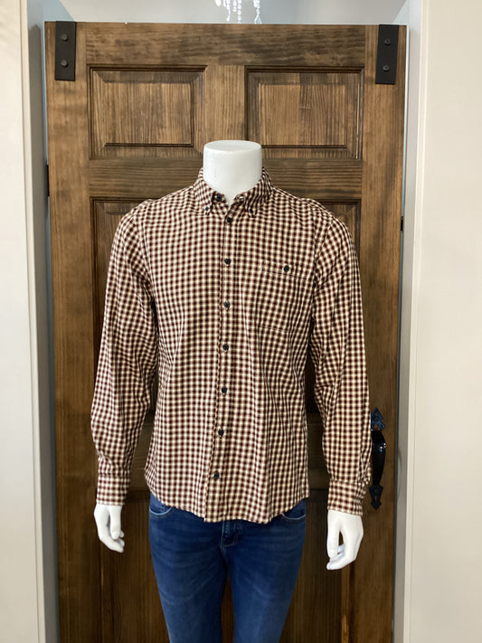 BLEND PLAID SHIRT ORANGE