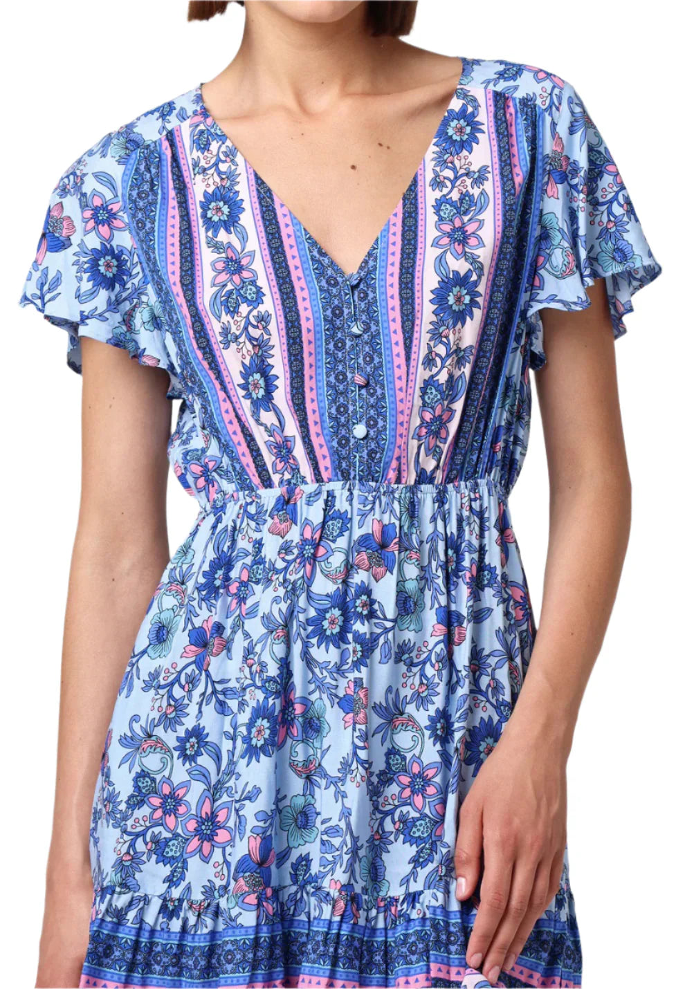 ANGELEYE LULO BOHO MINI DRESS IN MULTI COLOUR