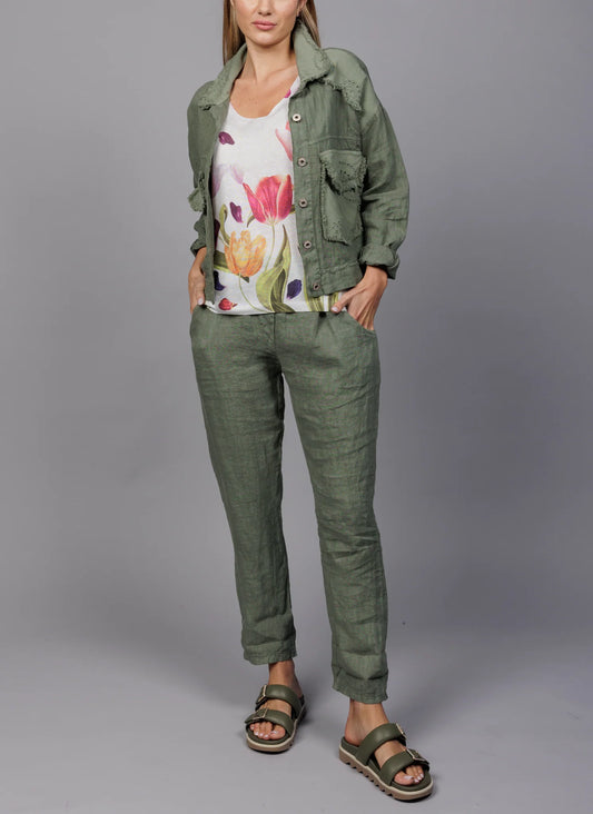 ELISSIA MILITARY LINEN PANT