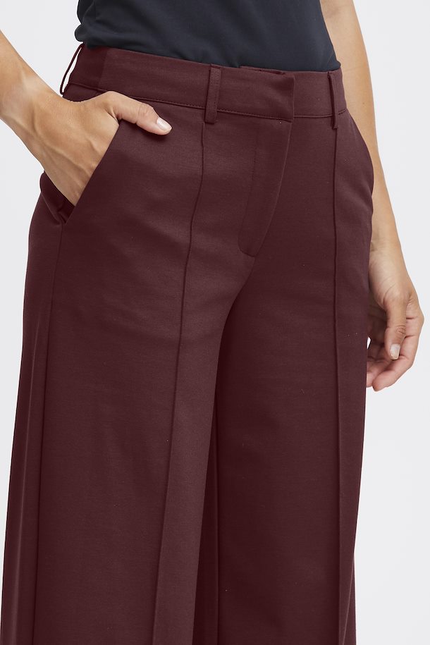 ICHI KATE OFFICE WIDE LEG PANT IN PORT ROYALE