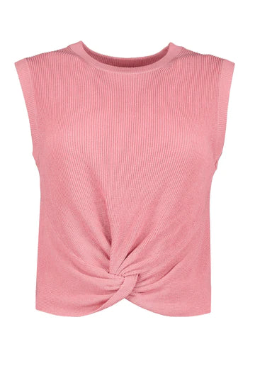 BISHOP & YOUNG BONITA CROP TWIST SWEATER IN ROSE