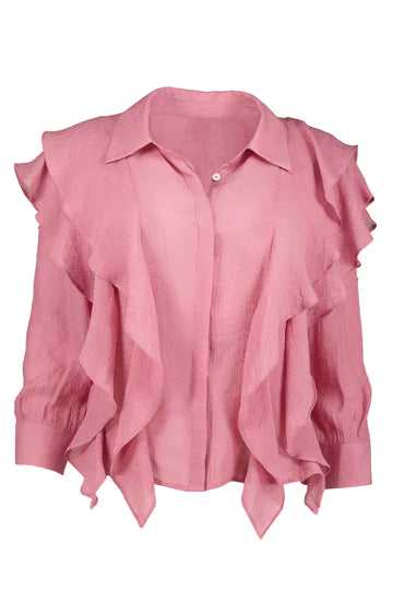 BISHOP & YOUNG ROSE CHANTAL RUFFLE LONG SLEEVE TOP