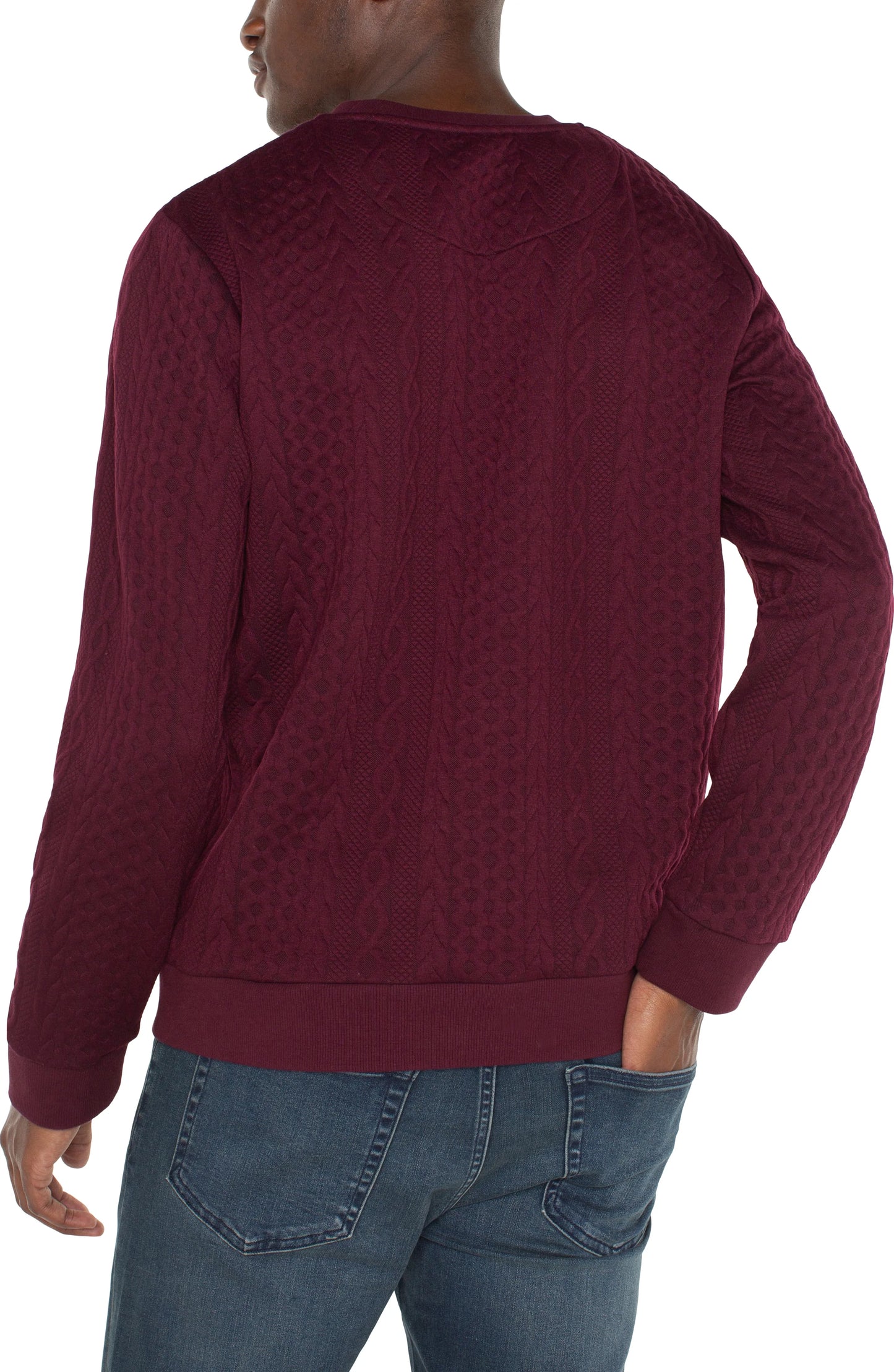 LIVERPOOL MENS CREW NECK PULLOVER BURGANDY