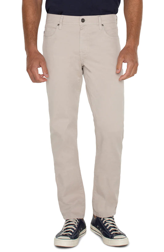 LIVERPOOL MODERN STRAIGHT TWILL PANT IN CEMENT