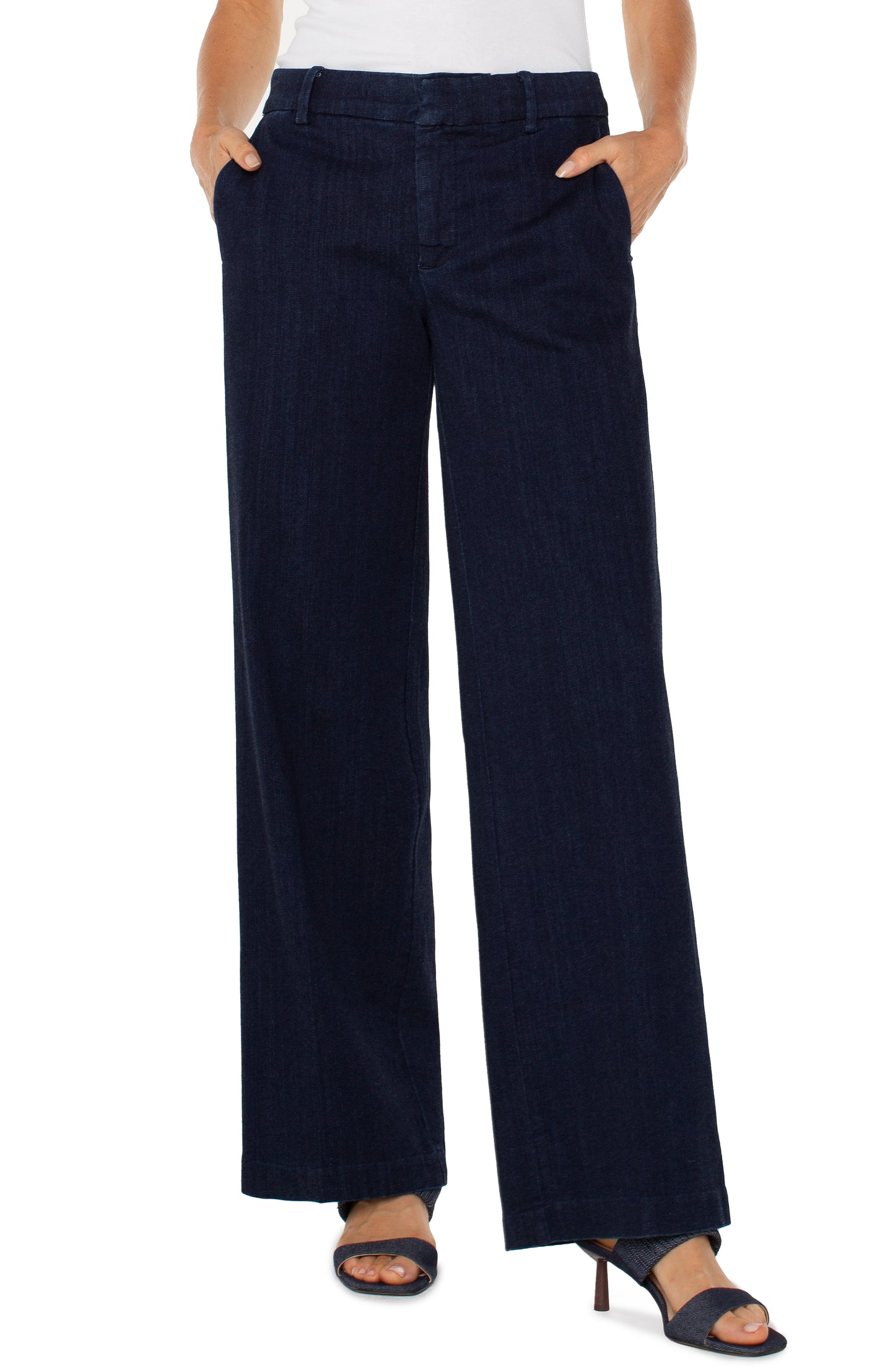 LIVERPOOL WIDE LEG KELSEY TROUSER INDIGO RINSE