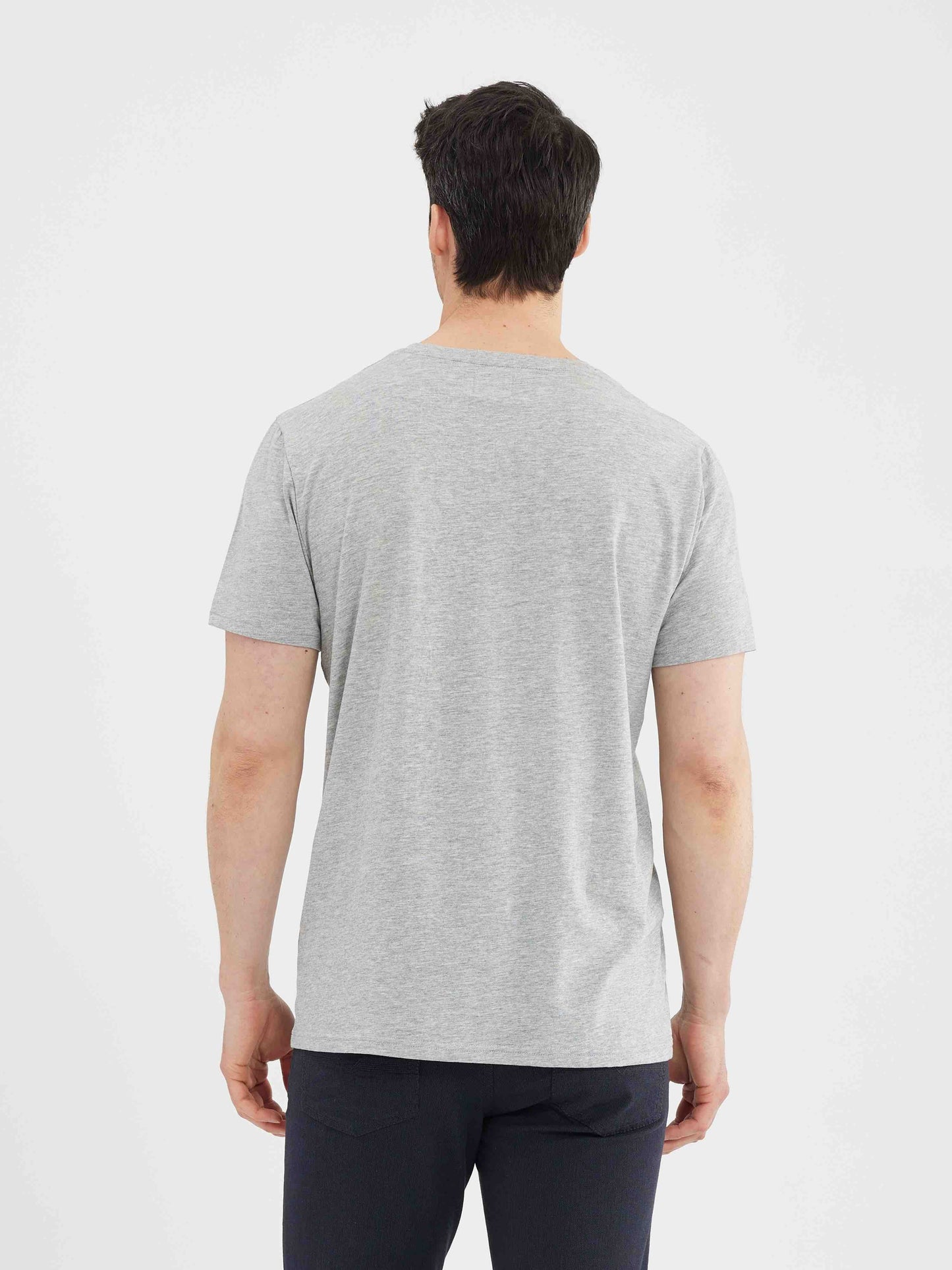 LOIS GREY MIX MATT CREW NECK T-SHIRT