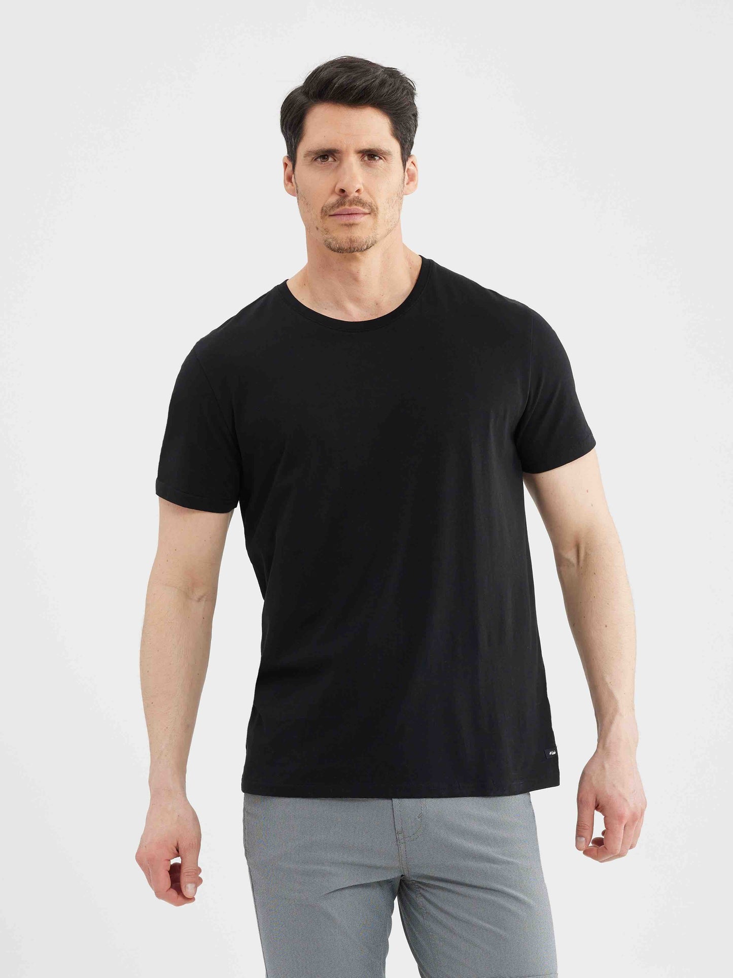 LOIS BLACK MATT CREW NECK T-SHIRT