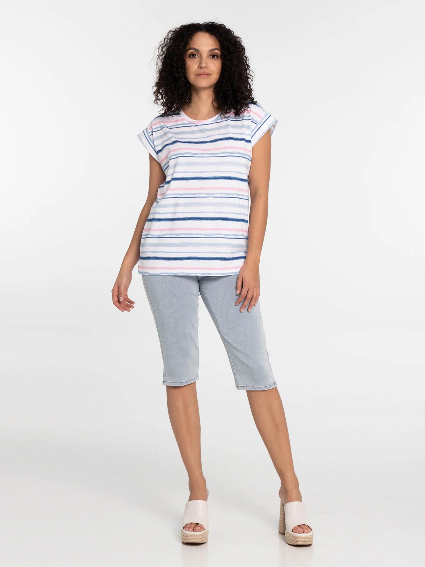 LOIS DOTTIE WHITE COMBO TEE