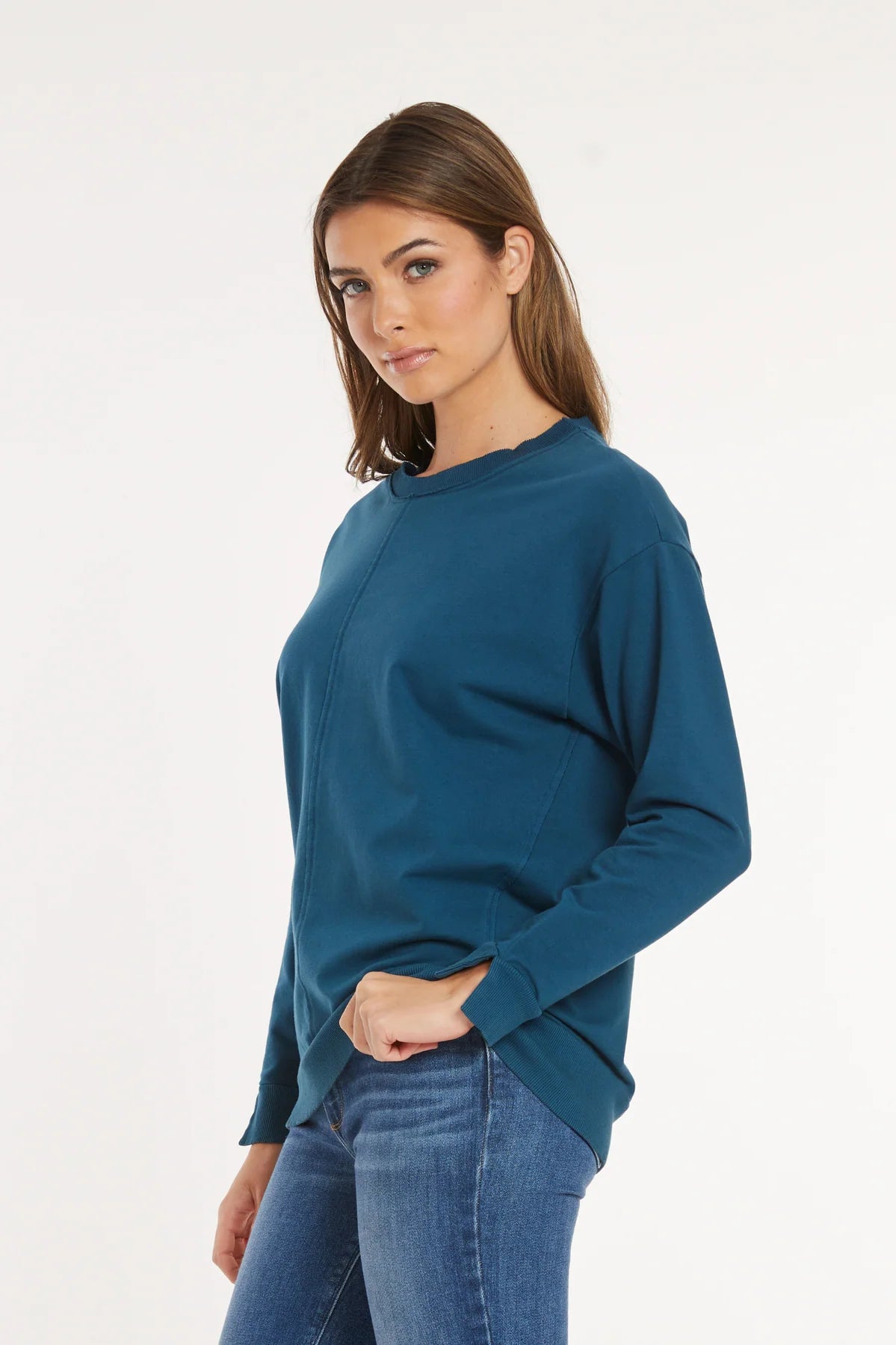 MODODOC LONG SLEEVE CREWNECK SWEATSHIRT IN FANTA-SEA