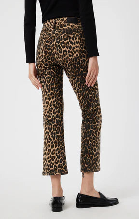 MAVI LEOPARD DENIM ANIKA CROPPED FLARE JEANS