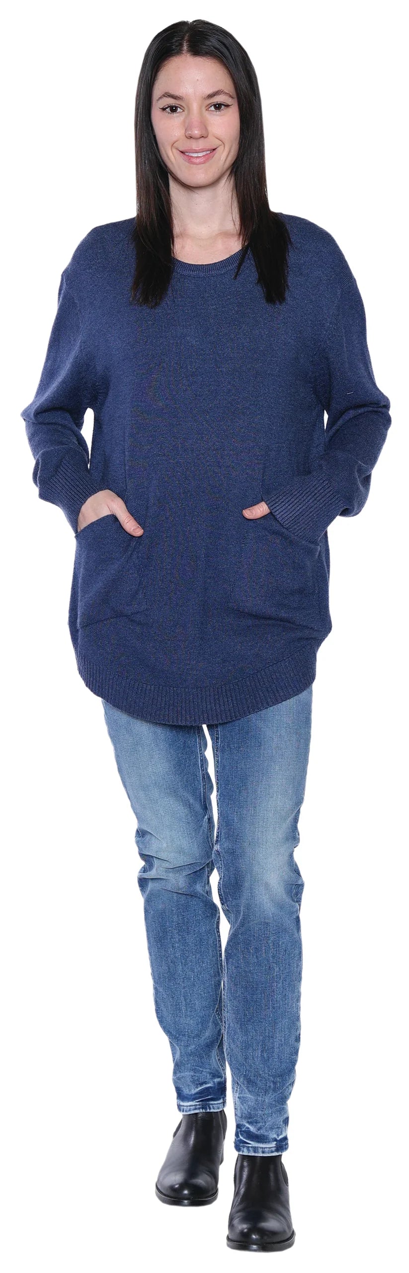 PAPA FASHIONS DENIM JANE SWEATER TUNIC