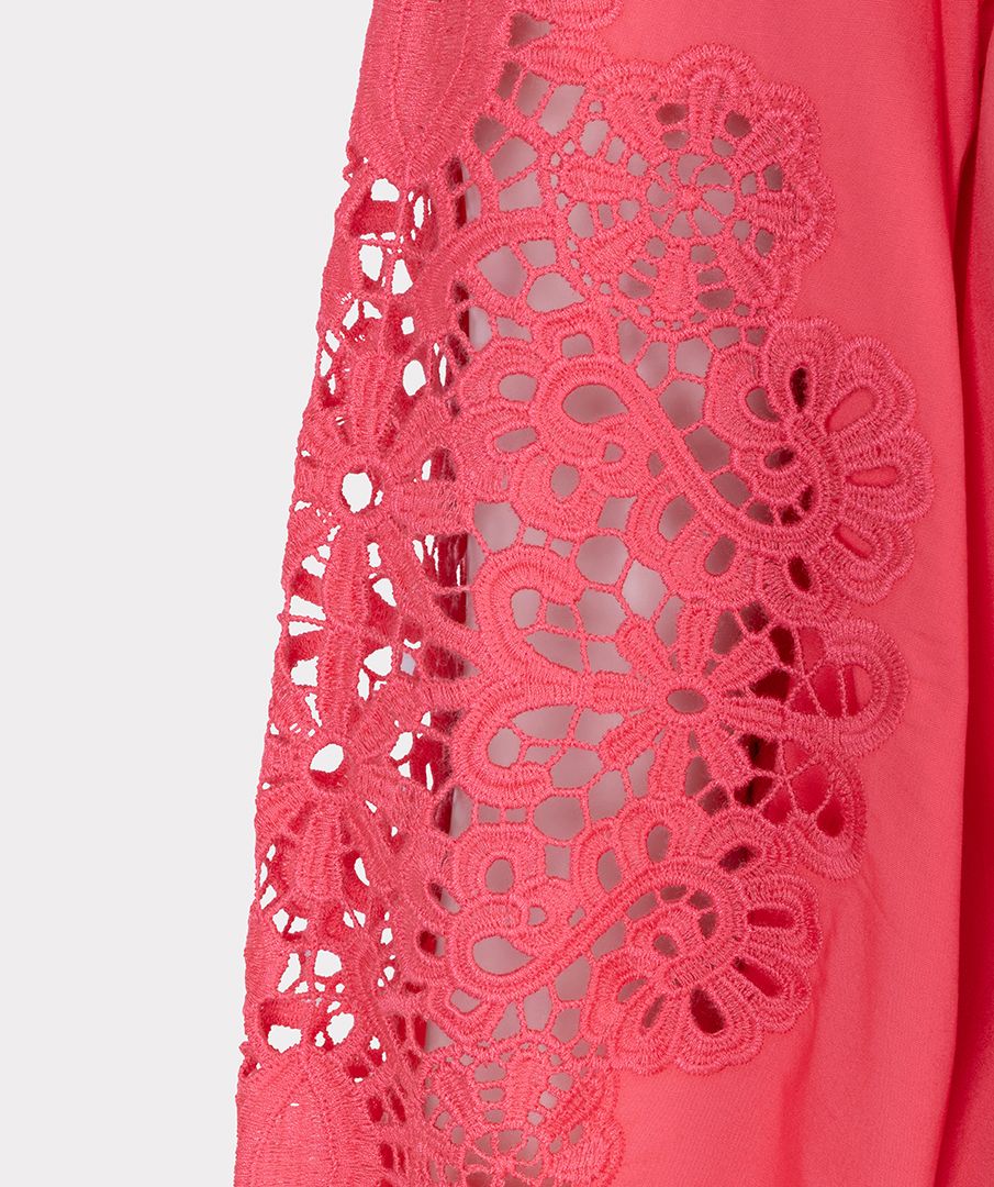 ESQUALO STRAWBERRY LACE SLEEVE BLOUSE