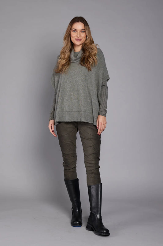 ELISSIA OLIVE TIE FRONT PANTS