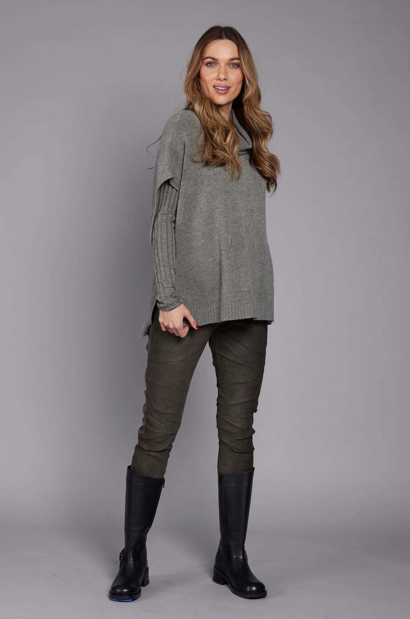 ELISSIA OLIVE TIE FRONT PANTS