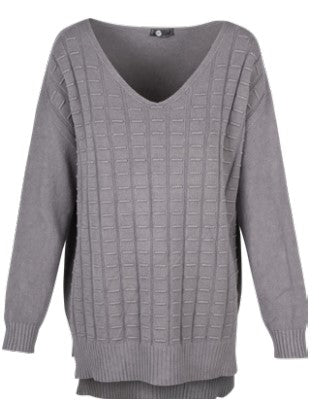 M MADE IN ITALY KNIT SWEATER IN LIGHT GRIFFIN