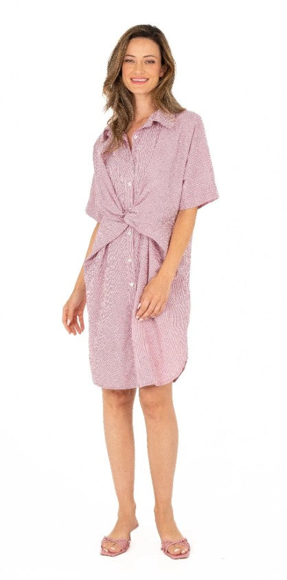 M MADE IN ITALY WOVEN DRESS IN ROSETTE SAILOR