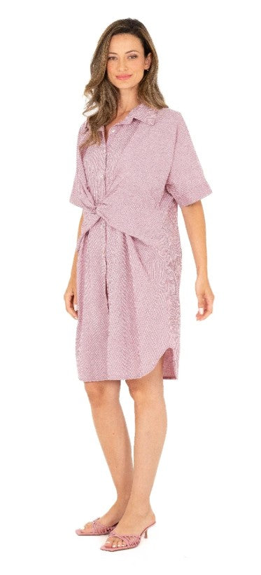 M MADE IN ITALY WOVEN DRESS IN ROSETTE SAILOR