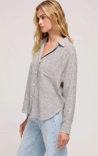 Z SUPPLY LINEN TOP IN SEA SALT
