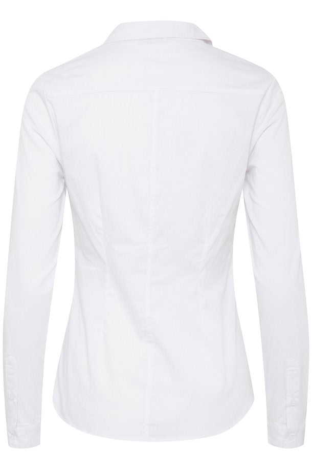 ICHI LONG SLEEVED WHITE FITTED SHIRT