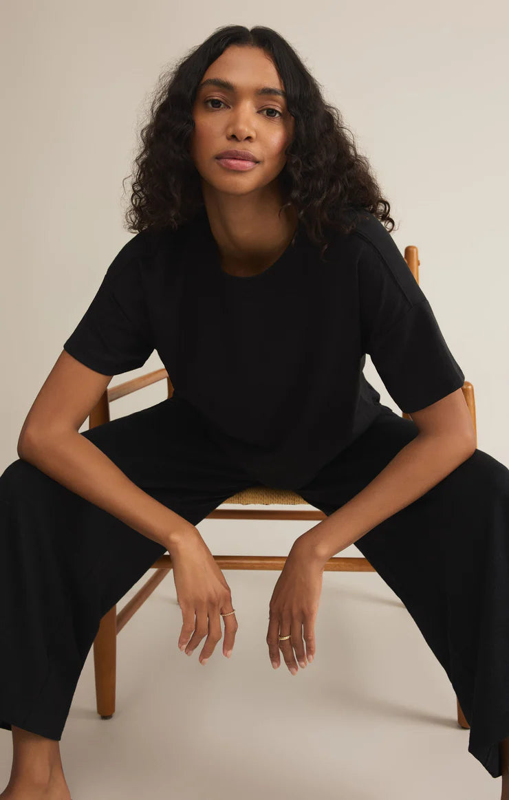 Z SUPPLY SCOUT TEXTURED SLUB PANT IN BLACK