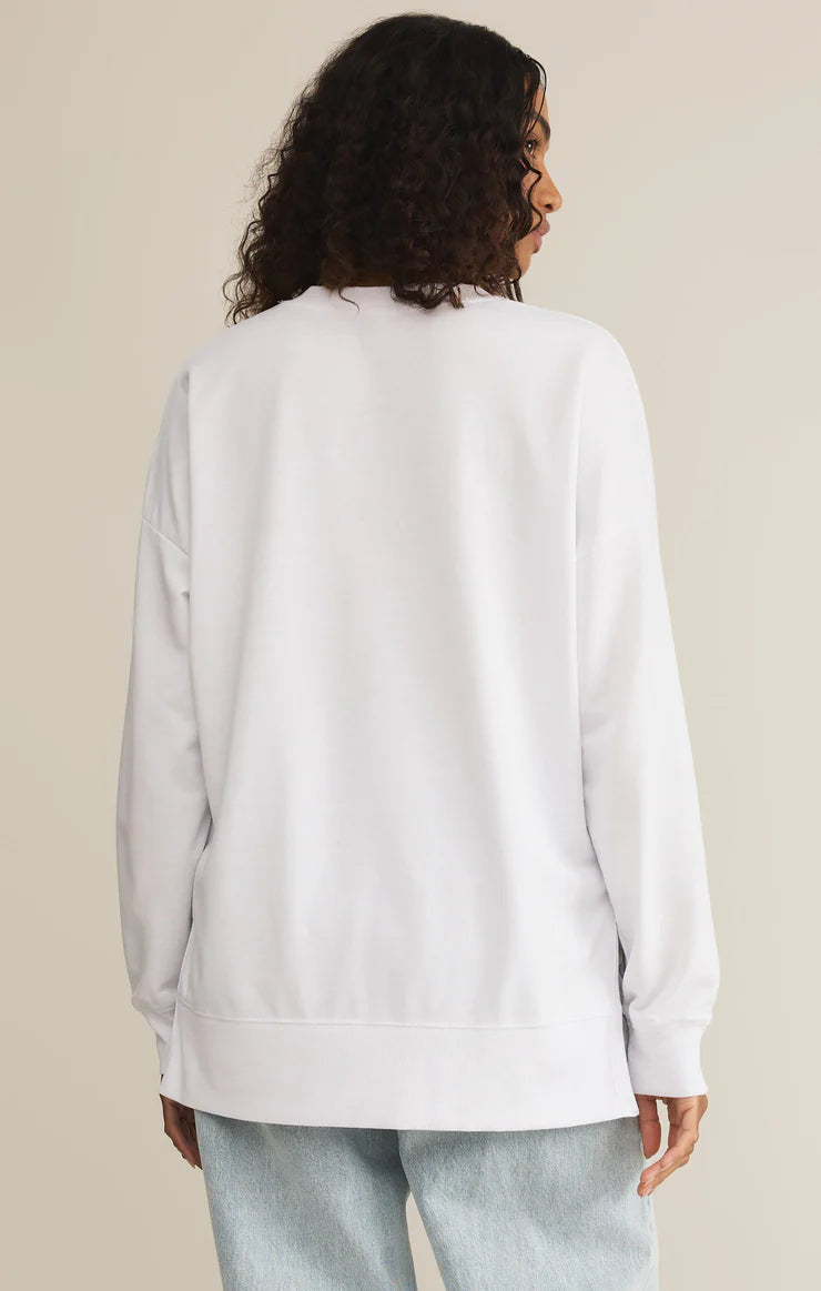 Z SUPPLY MODERN V-NECK WEEKENDER SHIRT IN WHITE