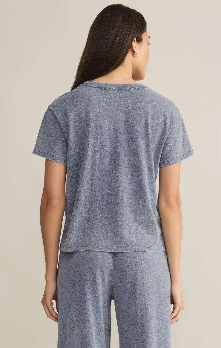 Z SUPPLY GO TO DENIM TEE IN MEDIUM INDIGO