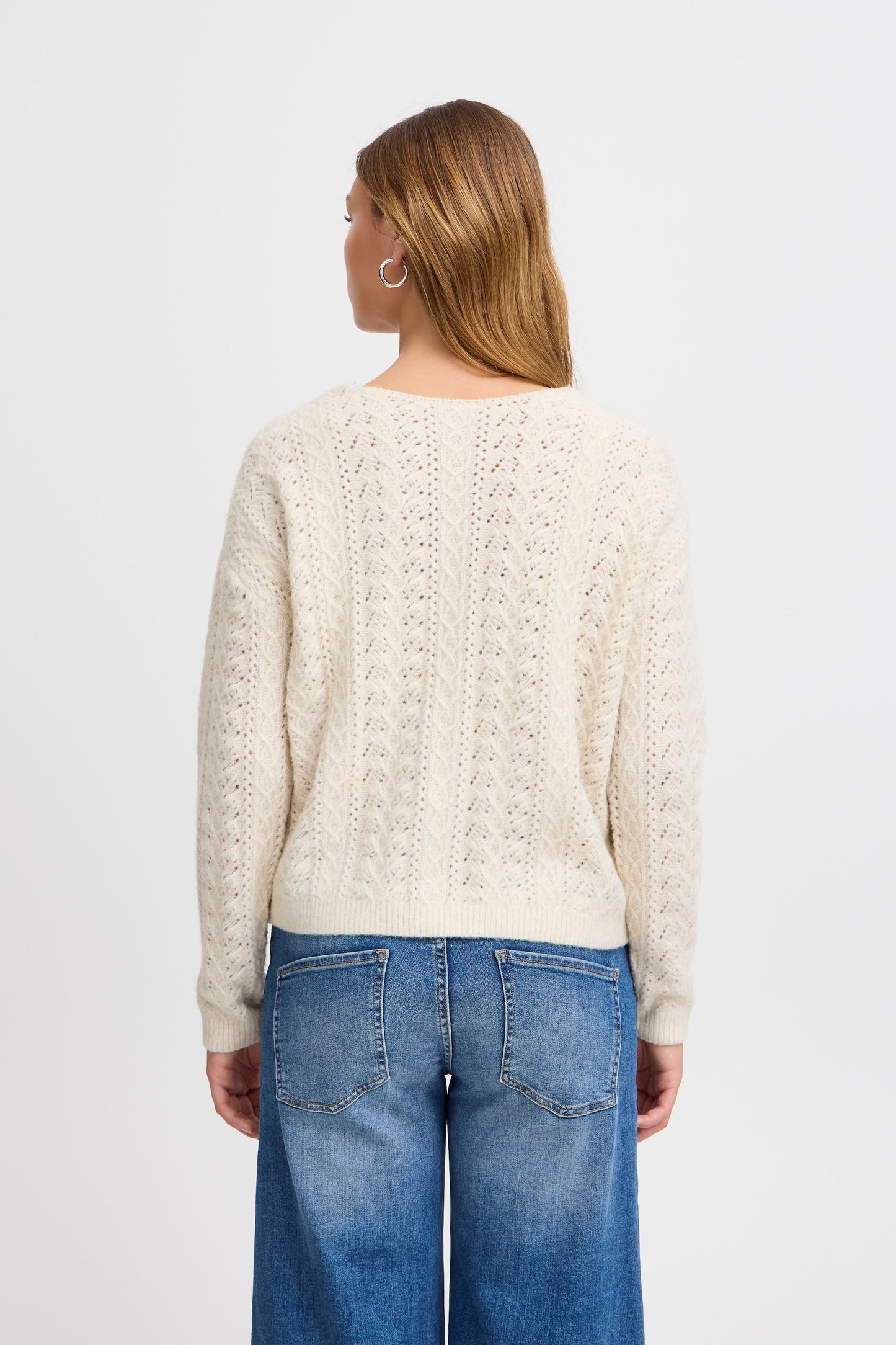 ICHI ALMOND MILK LIYANNA KNIT CARDIGAN