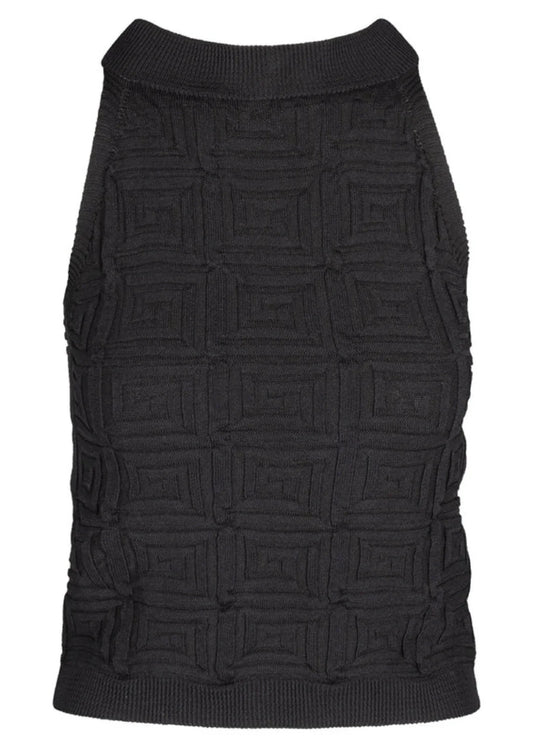 ASTRID KNIT SLEEVELESS TOP IN BLACK